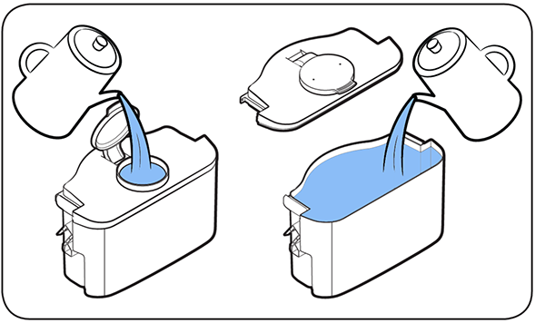 Fill water container.