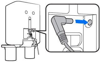 Plug in cord to wall mount.