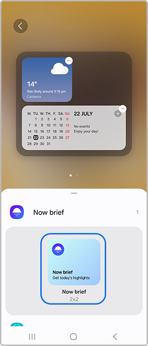 Tap on a widget