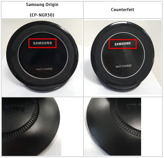Wireless Charger Samsung origin vs counterfeit