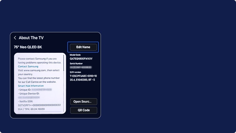 Edit Name selected on TV
