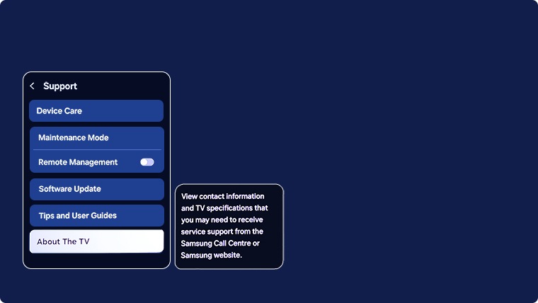 About the TV menu setting selected