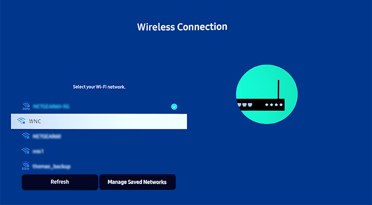 Select your Wi-Fi network