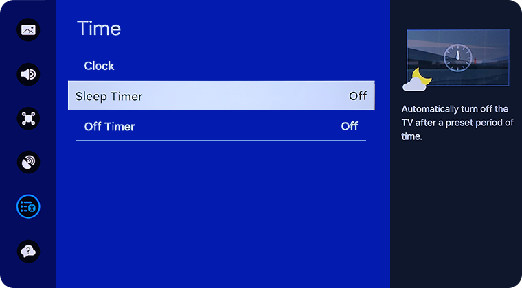 sleep timer settings