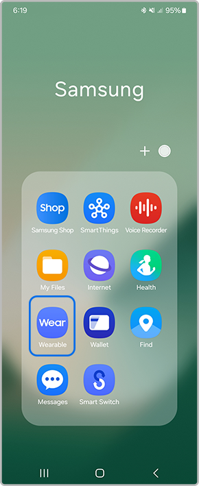 Launch Galaxy Wearable app
