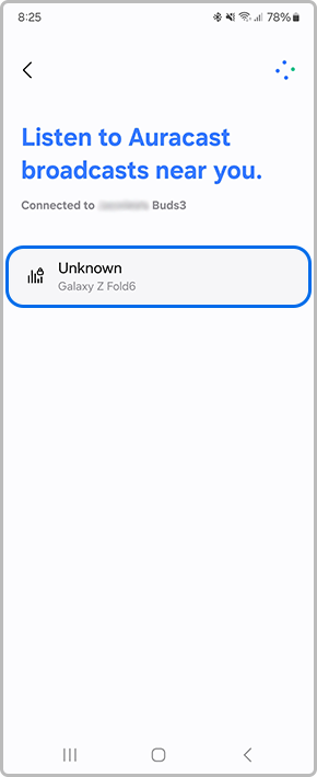 Tap on broadcast to connect