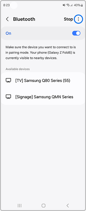 tap on more options