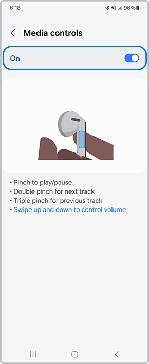Toggle on setting