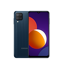 Samsung Galaxy M shown with colourful wallpaper