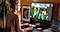 A designer working on a high-resolution monitor, editing a colorful digital illustration, showcasing sharp detail and color accuracy for creative professionals.