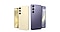 Four Galaxy S24 series devices seen from the rear. Each showcases a different colour: Onyx Black, Amber Yellow, Cobalt Violet and Marble Gray.