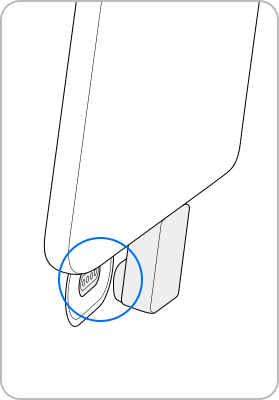 Attach camera to indent on the back of monitor