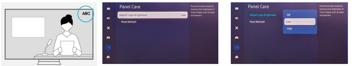  Image retention / Adjust Logo Brightness