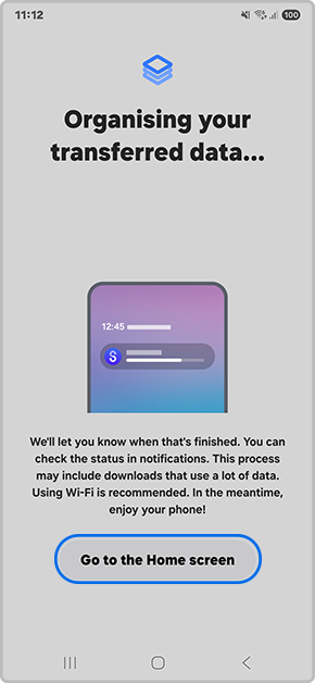 Tap on Go to the Home screen