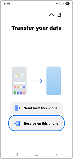 tap on Receive on this phone