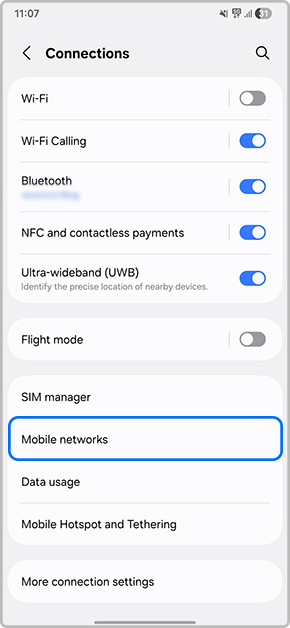 Tap on Mobile networks