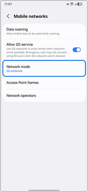 Select Network Mode