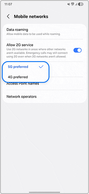 Choose your preferred Network Mode