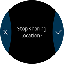 tap the tick button to finalise stop sharing location