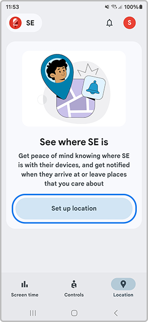 Tap on Set up location