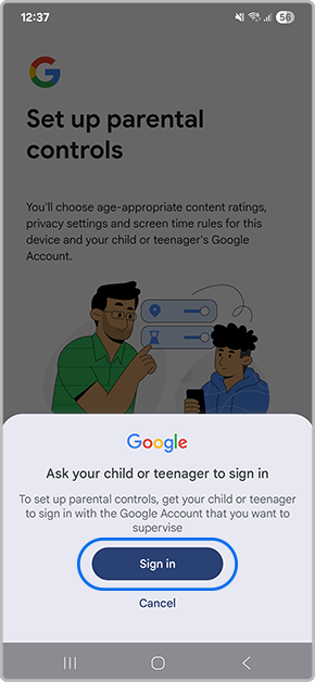 Ask your Child or Teen to sign into their Google Account