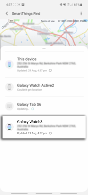 Select Galaxy Watch Location