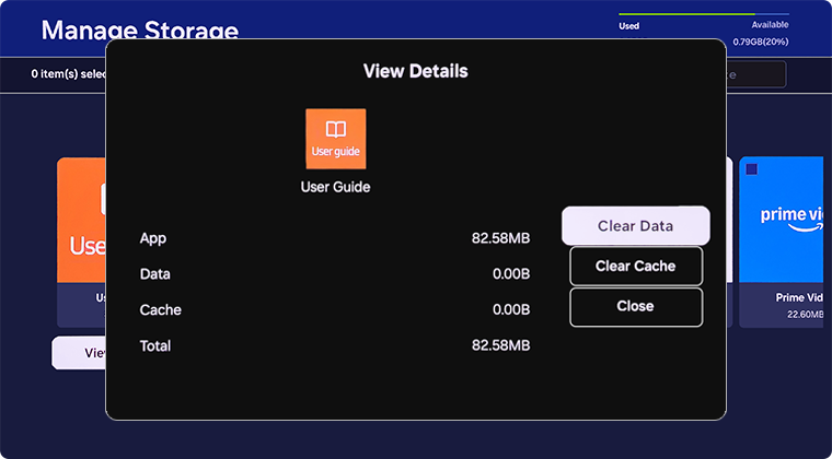 You can clear app data or cache here