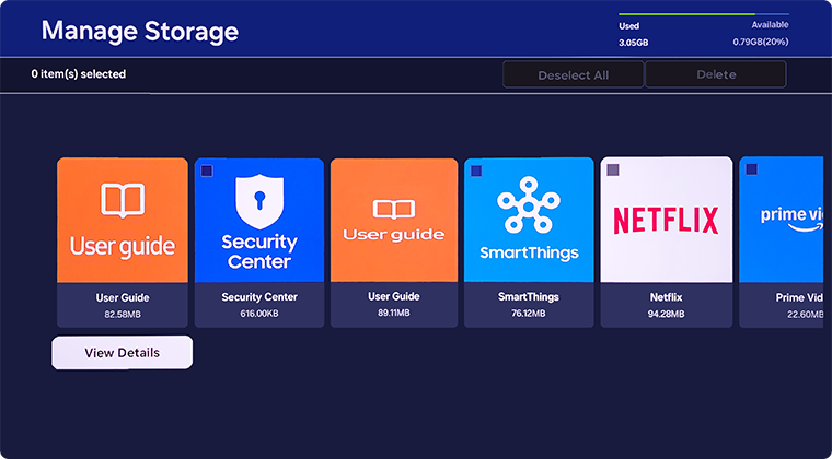 Choose an app then View Details