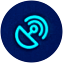 Satellite dish sending out signals icon