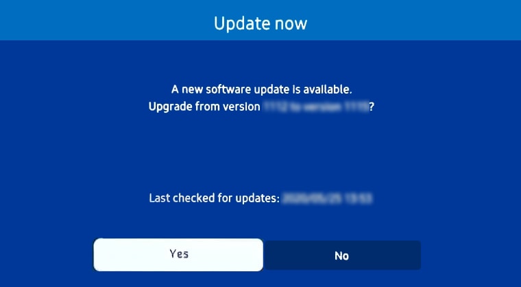 Select Yes to proceed