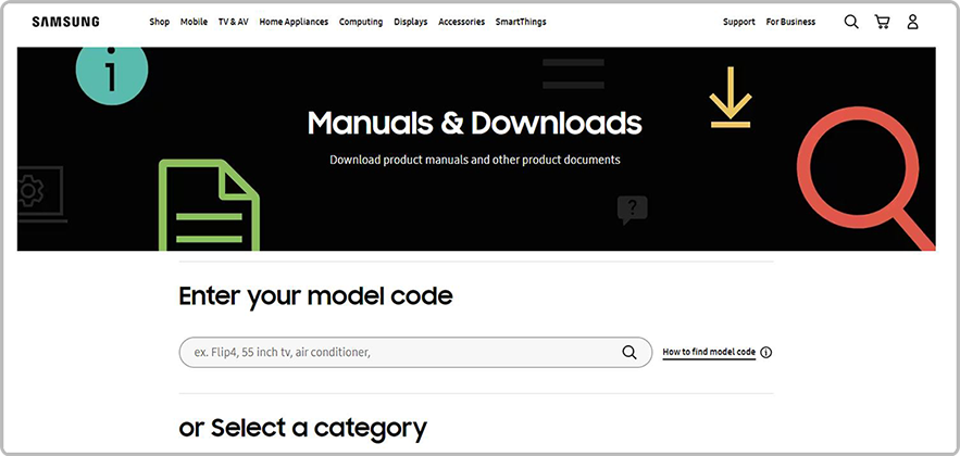 Manuals and Downloads page