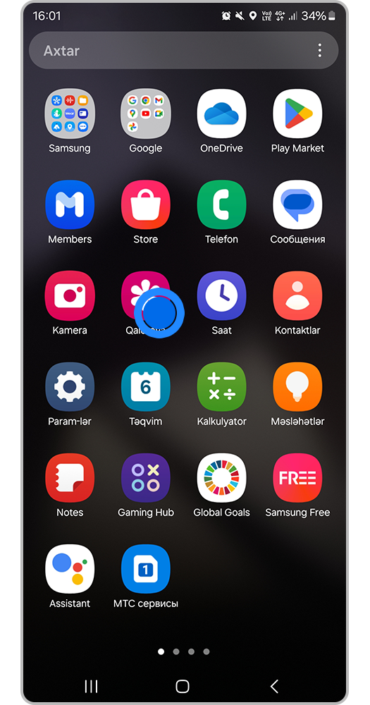 Tətbiqlər işarəsinə basıb saxlayın