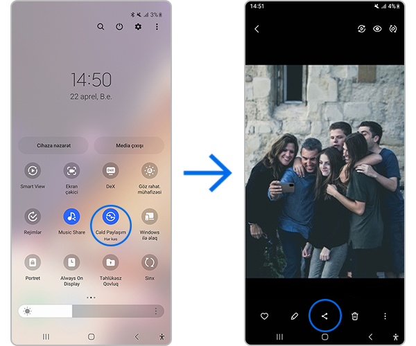 “Sürətli Göndərmə” parametri ilə Galaxy S20-nin illüstrasiyası