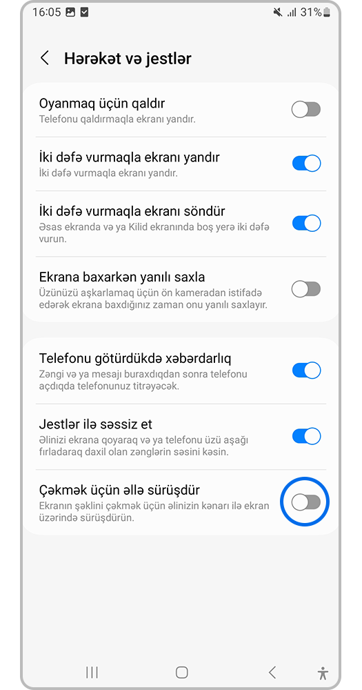 Çəkmək üçün əllə sürüşdür