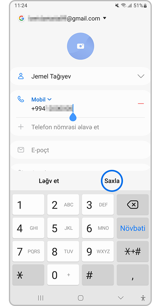 Saxla düyməsini basın.