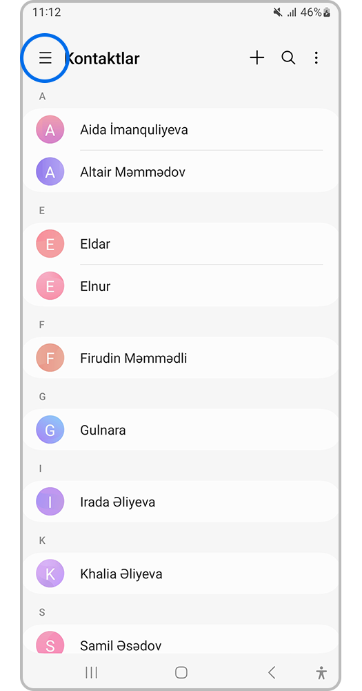 ☰ (Menyu) işarəsinə vurun