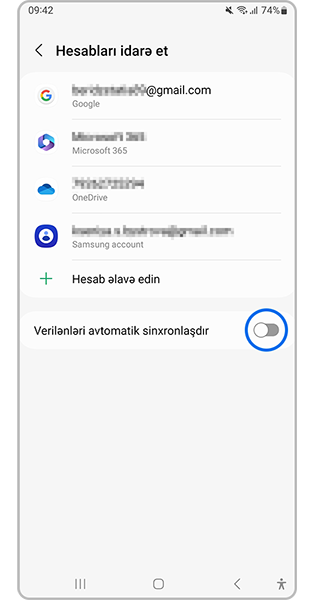 Verilənləri avtomatik sinxronlaşdır