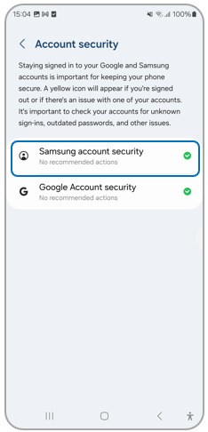 Samsung account security