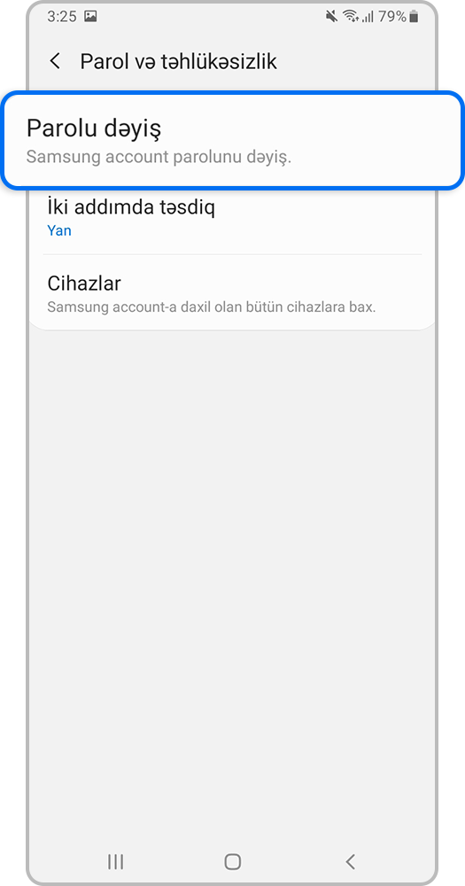 Smartfon ekranı, Parolu dәyiş gedirik