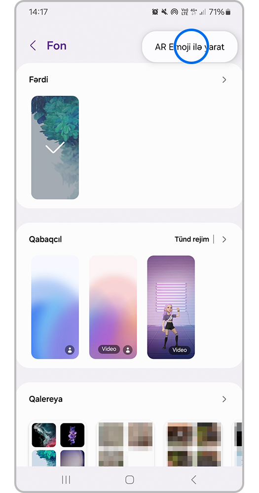 AR Emoji ilə yarat üzərinə basın