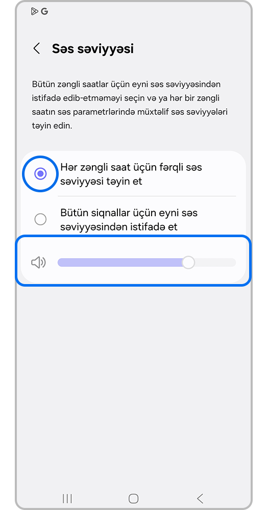 Səsin yüksəkliyini hər bir zəngli saat üçün ayrıca təyin etmək