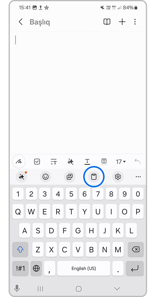 Klaviatura alətlər panelindəki mübadilə buferi işarəsi