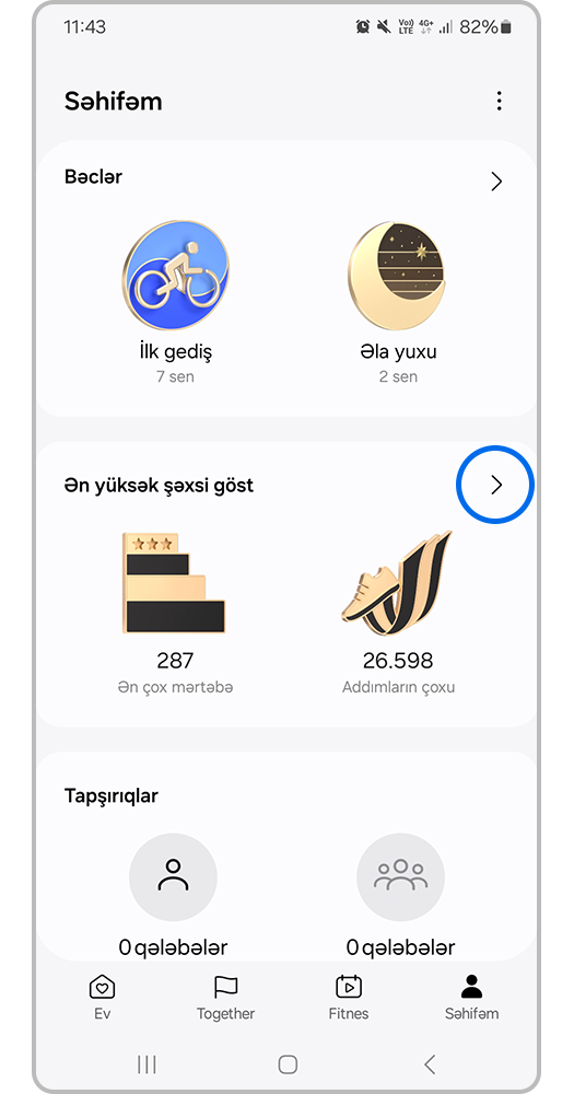 Ən yüksək şəxsi göst