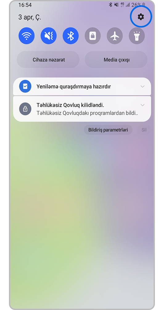Tənzimləmələri açın.