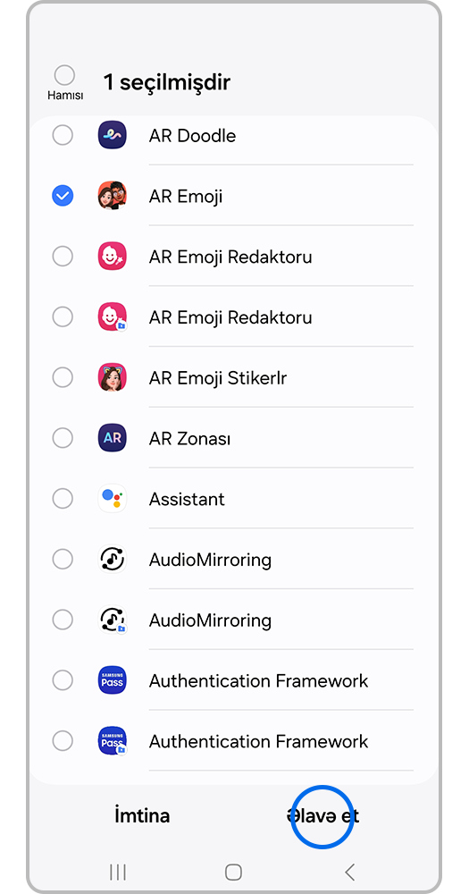 Açılan siyahıdan istisnalar siyahısına əlavə etmək istədiyiniz tətbiqləri seçin və Əlavə et düyməsini sıxın.
