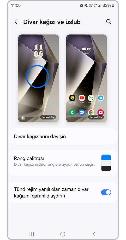 "Kilid ekranı" na vurun