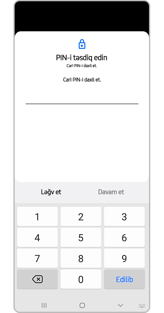 Silinmə prosesini PIN kodu daxil etmlilikklə və ya barmaq izi ilə