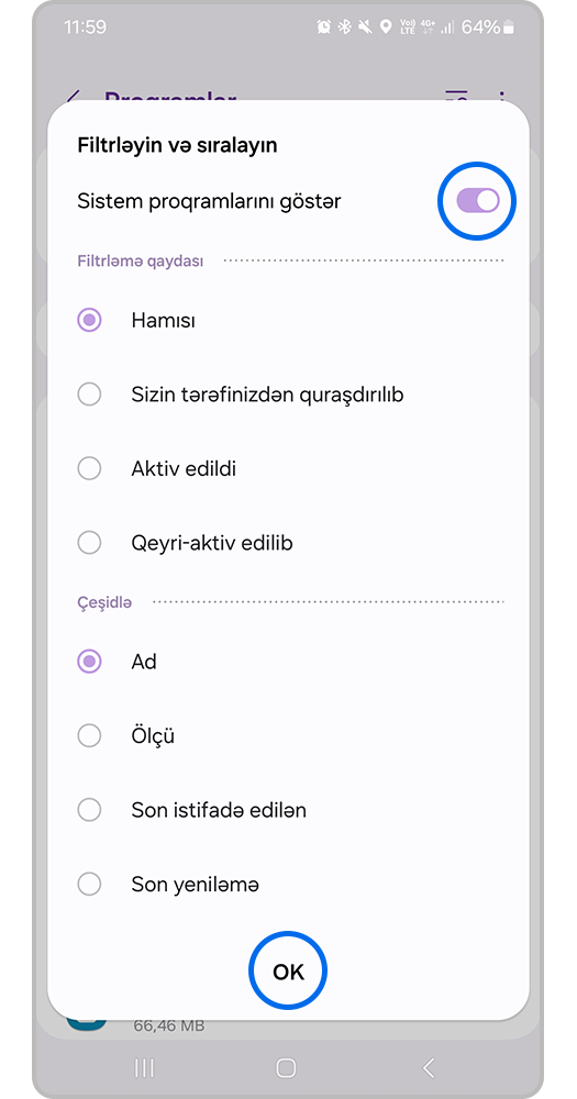 Sistem proqramlarını göstər