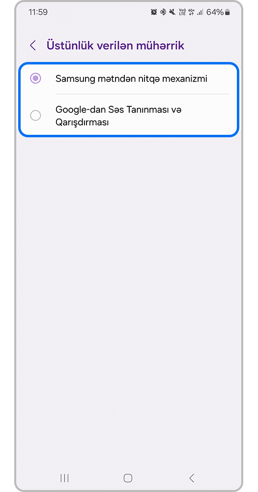Dil modulunu başqasına dəyişin