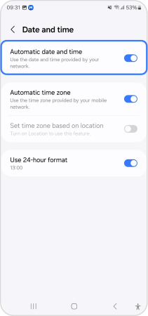 auto time and date